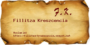 Fillitza Kreszcencia névjegykártya